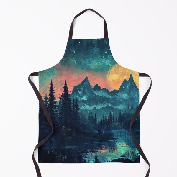 Item preview, Dragon Mountains At Night With Full Moon designed and sold by GrinGalore.