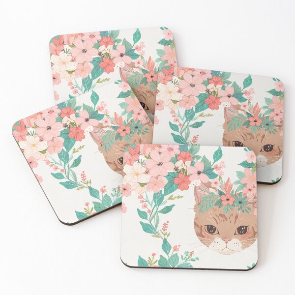 Item preview, Cat with Flower on Head designed and sold by CoolPixels.