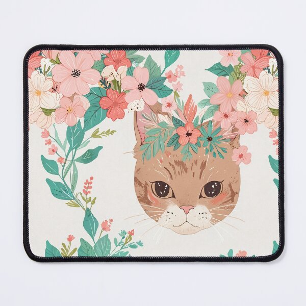 Item preview, Cat with Flower on Head designed and sold by CoolPixels.