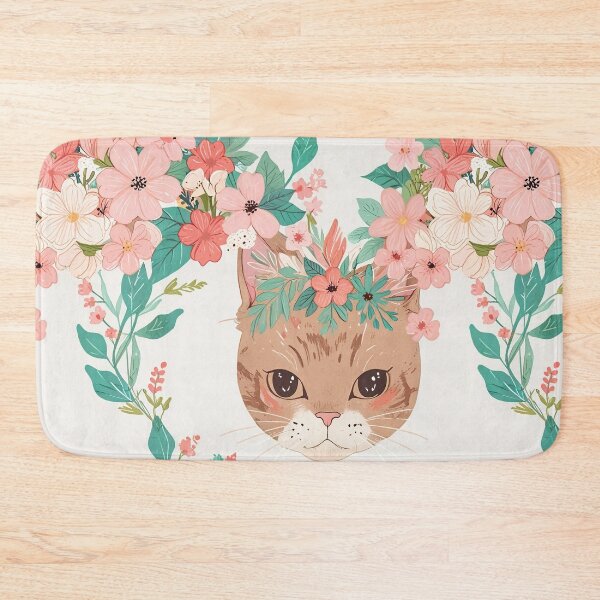 Item preview, Cat with Flower on Head designed and sold by CoolPixels.