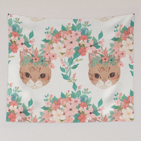 Item preview, Cat with Flower on Head designed and sold by CoolPixels.