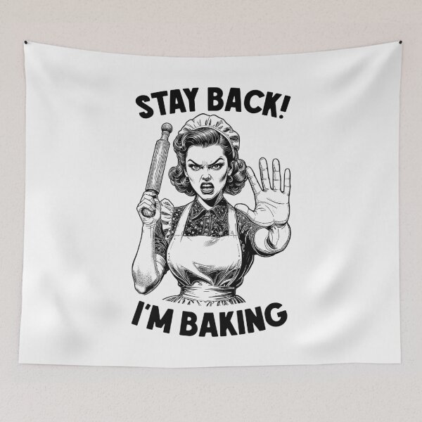 Item preview, Stay Back I'm Baking Funny Retro Vintage Baker Woman Cook designed and sold by GrandeDuc.