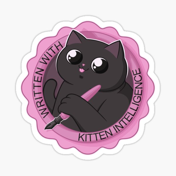 Item preview, written with kitten intelligence (gray) designed and sold by BaksuzArt.