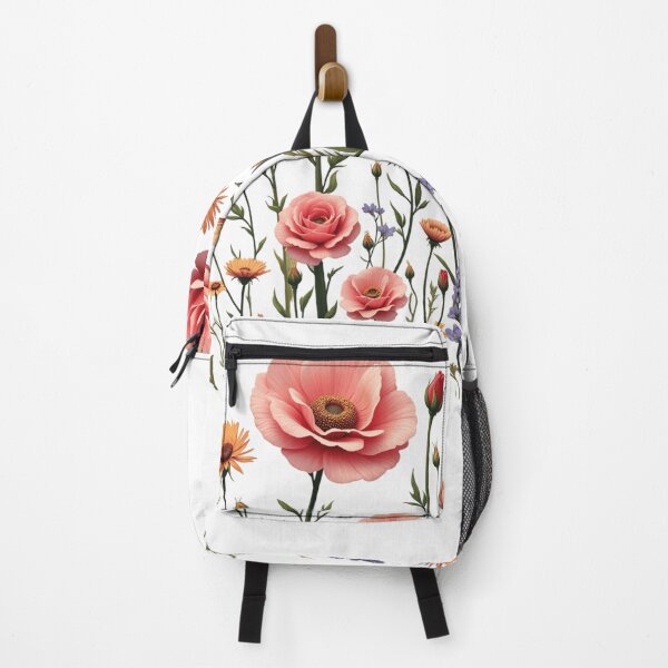 Item preview, Wildflowers And 3 Pink Roses in Center #2 - Transparent Background #5015T designed and sold by Wildflower Rose.