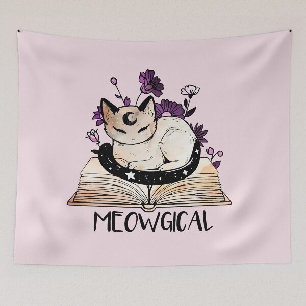 Item preview, Meowgical - Magical Bookish Cat designed and sold by witchlingart.