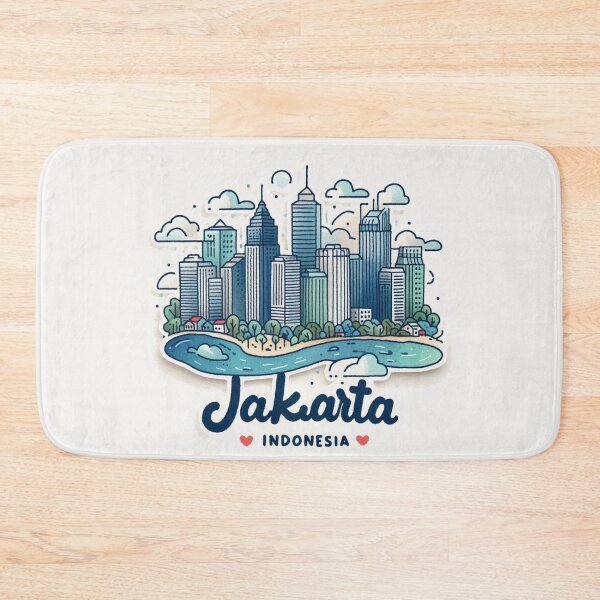 Item preview, Jakarta Indonesia Minimalist Watercolor Cityscape Sticker,  designed and sold by PaintMeWorld.