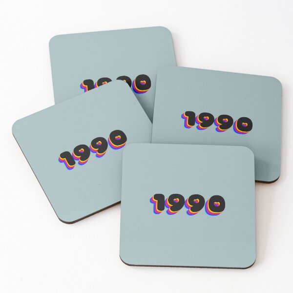 Item preview, 1990 – 90s retro vibe with hearts (black numbers and rainbow tail) designed and sold by Vision Illustrated.