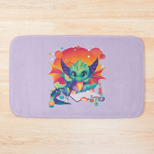 Item preview, Copie de Baby Dragon Cute Kawaii Colorful Magic Potions Mushrooms  Purple background designed and sold by Tikiwi Design.