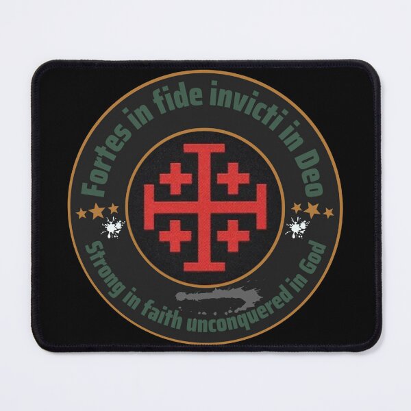 Item preview, Jerusalem Cross Strong in faith unconquered in God designed and sold by historyandmore.