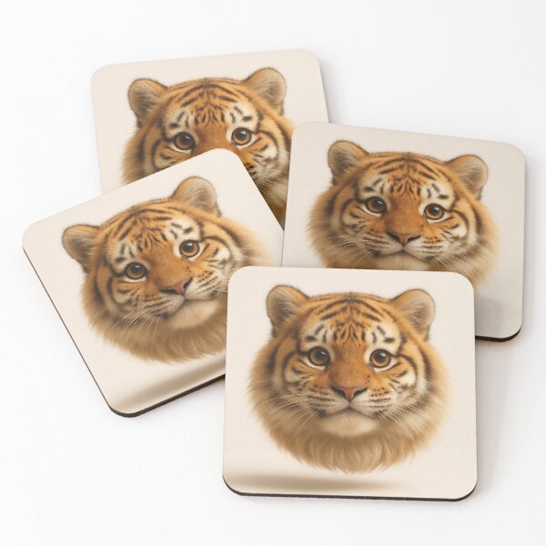 Item preview, Cute 3D Tiger Face – Fluffy Floating Wild Animal Character designed and sold by iamwonderkitty.