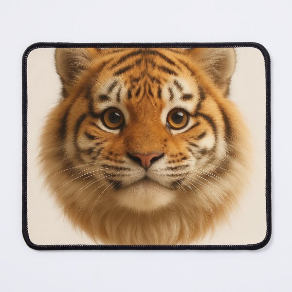 Item preview, Cute 3D Tiger Face – Fluffy Floating Wild Animal Character designed and sold by iamwonderkitty.