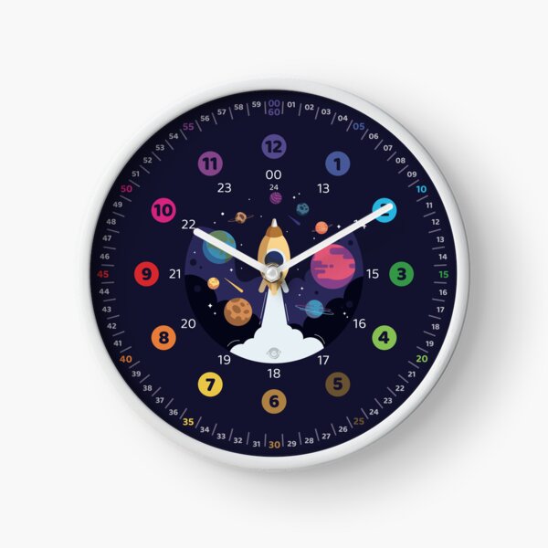 Item preview, Wall clock as a simple learning clock + learning material as download - Can be personalized with the name • Learn to read the clock • Waldorf Montessori designed and sold by hatgirldesign.