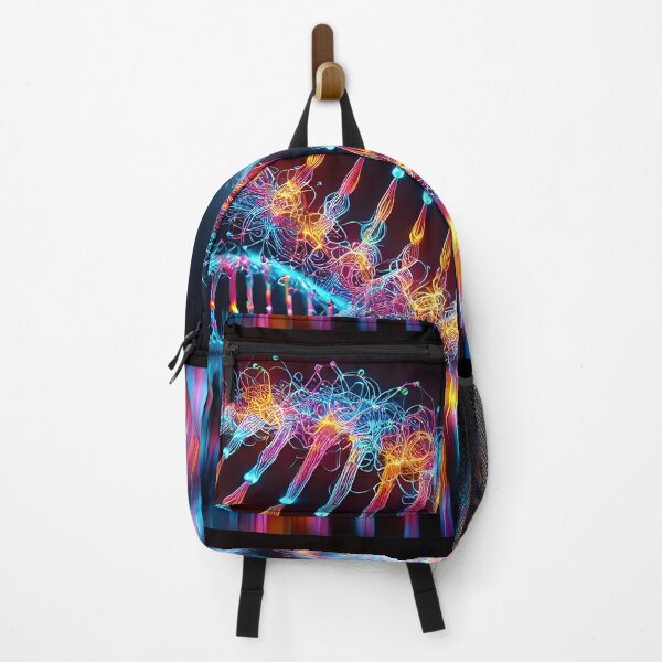 Item preview, Neon DNA Double Helix | Photoreal Science Art on Black designed and sold by Physics Lab.