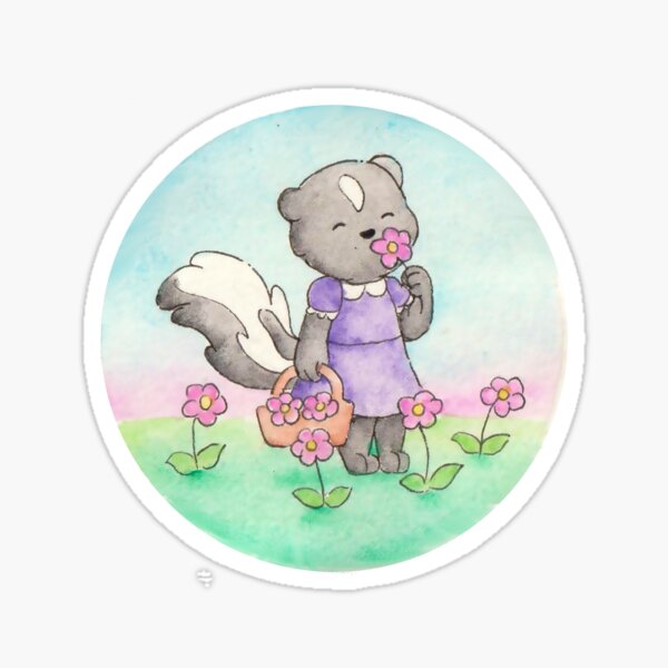 Item preview, Watercolor Skunk With Flowers designed and sold by DesignsByHumbug.