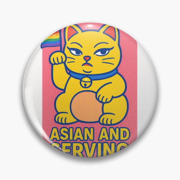 Item preview, Lucky Cat with Pride Flag Saying Asian and Serving designed and sold by Places On Earth.