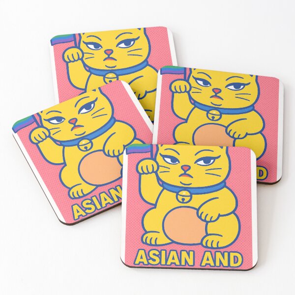 Item preview, Lucky Cat with Pride Flag Saying Asian and Serving designed and sold by Places On Earth.