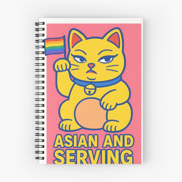 Item preview, Lucky Cat with Pride Flag Saying Asian and Serving designed and sold by Places On Earth.