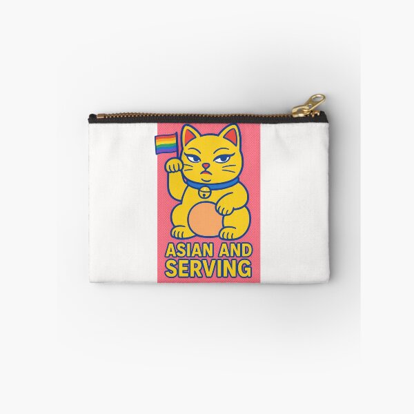 Item preview, Lucky Cat with Pride Flag Saying Asian and Serving designed and sold by Places On Earth.