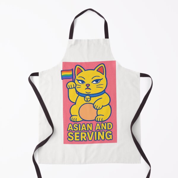 Item preview, Lucky Cat with Pride Flag Saying Asian and Serving designed and sold by Places On Earth.