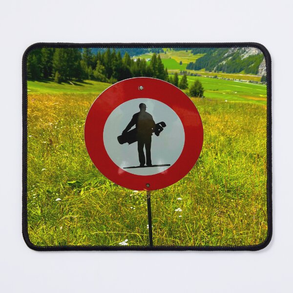 Item preview, Warning Sign of a Golfer on Beautiful Golf Course with Mountain View designed and sold by Mats Silvan.
