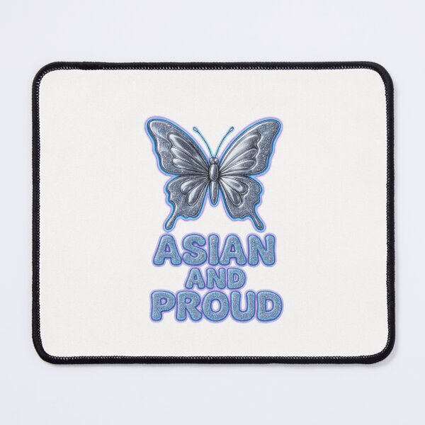Item preview, Silver Butterfly with Asian and Proud Message designed and sold by Places On Earth.