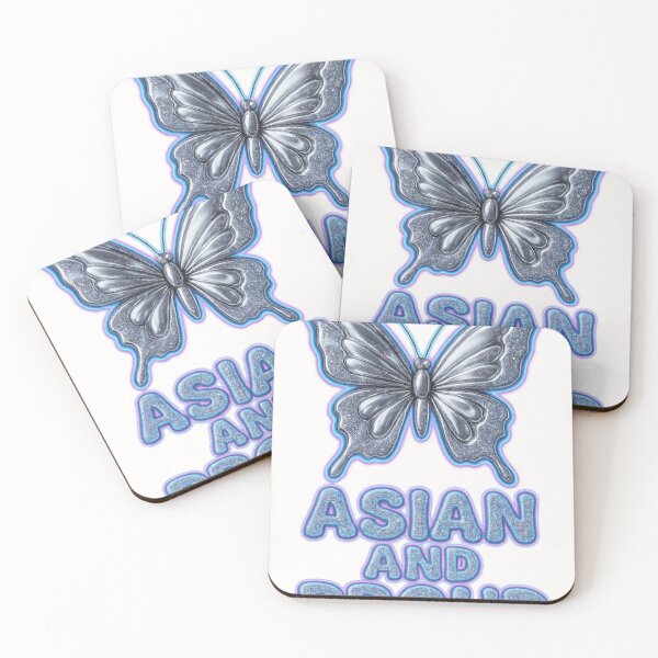 Item preview, Silver Butterfly with Asian and Proud Message designed and sold by Places On Earth.
