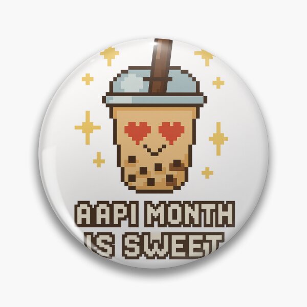 Item preview, Pixel Boba with AAPI Month Is Sweet Message designed and sold by Places On Earth.