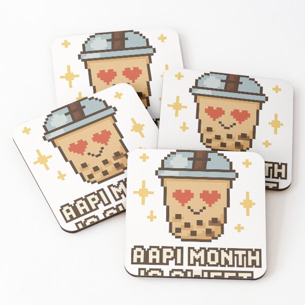 Item preview, Pixel Boba with AAPI Month Is Sweet Message designed and sold by Places On Earth.