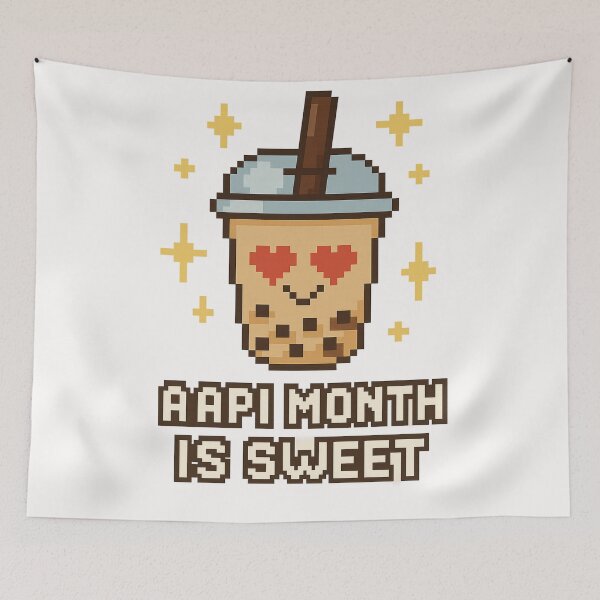 Item preview, Pixel Boba with AAPI Month Is Sweet Message designed and sold by Places On Earth.