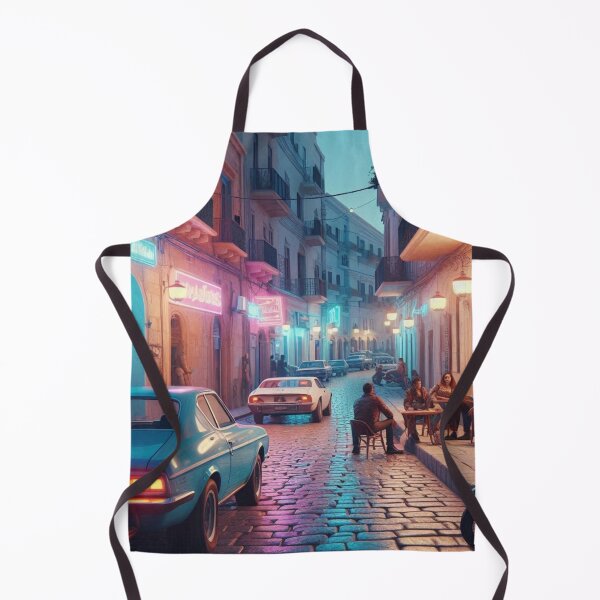 Item preview, Classic 1970s Tripoli – AI Artwork Colorful Streetside Café Scene for City Lovers, Travelers, and Vintage Fans designed and sold by knalpot-design.