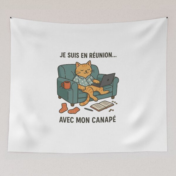 Item preview, Chat Telework Humor – “I’m in a meeting… with my couch” designed and sold by Youthinkai.