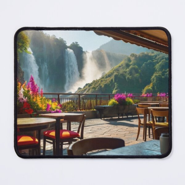Item preview, Terrace Café Dreams in the Valley of Waterfalls designed and sold by BlareBlare.