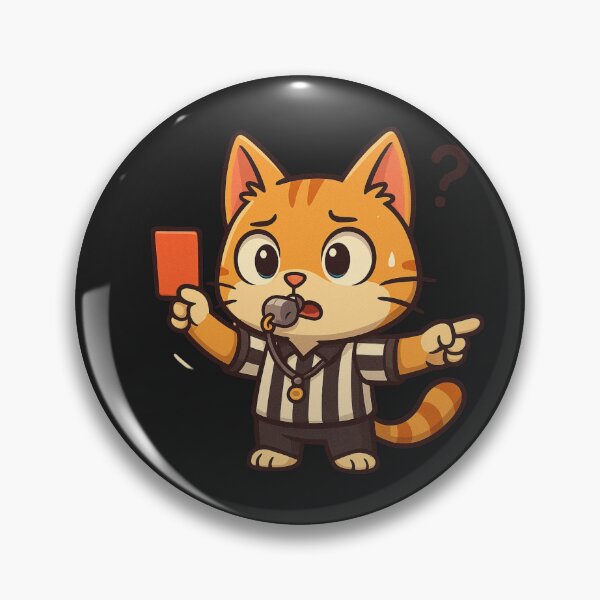 Item preview, Referee Meow – Chibi Cat Basketball Ref Confused Moment designed and sold by ColorSplash123.