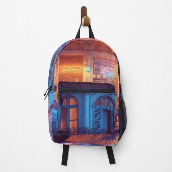 Item preview, Classic 1970s Maputo – AI Artwork Colorful Streetside Café Scene for City Lovers, Travelers, and Vintage Enthusiasts designed and sold by knalpot-design.