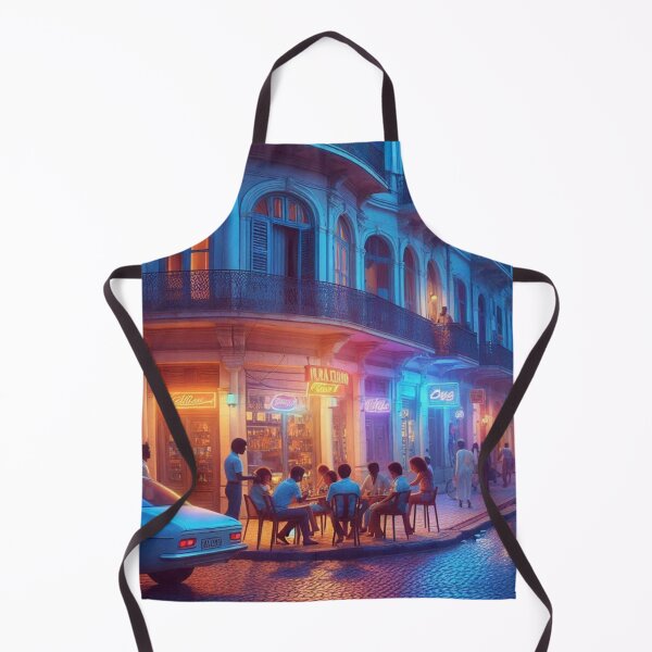 Item preview, Classic 1970s Maputo – AI Artwork Colorful Streetside Café Scene for City Lovers, Travelers, and Vintage Enthusiasts designed and sold by knalpot-design.