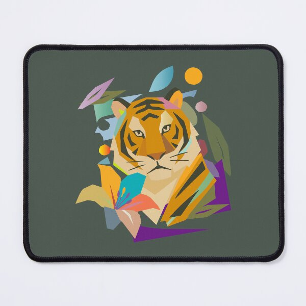 Item preview, Stylized tiger with flower – powerful nature motif with a modern look designed and sold by Kisho.