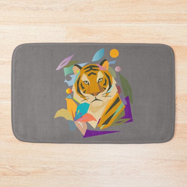 Item preview, Stylized tiger with flower – powerful nature motif with a modern look designed and sold by Kisho.