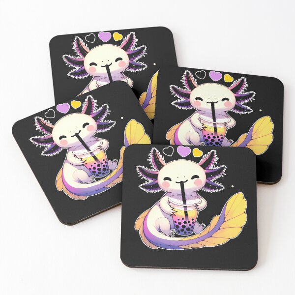 Item preview, Kawaii Axolotl Non Binary Bubble Tea LGBTQ Subtle Pride Month Enby designed and sold by Kimberley King Art  King Art.