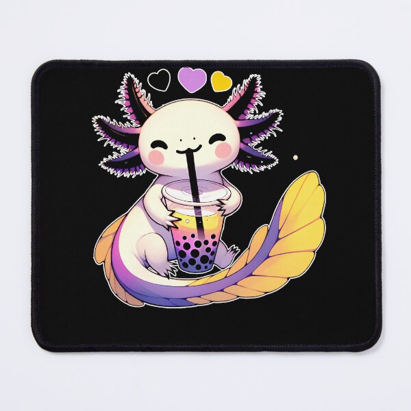 Item preview, Kawaii Axolotl Non Binary Bubble Tea LGBTQ Subtle Pride Month Enby designed and sold by Kimberley King Art  King Art.