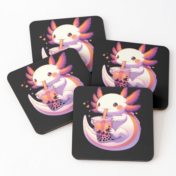 Item preview, Kawaii Axolotl Lesbian Bubble Tea LGBT Pride Month designed and sold by Kimberley King Art  King Art.