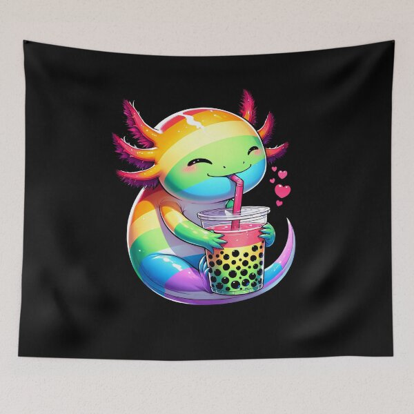 Item preview, Kawaii Axolotl LGBT Bubble Milk Tea Pride Month designed and sold by Kimberley King Art  King Art.