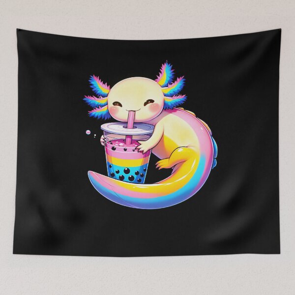 Item preview, Kawaii Axolotl Pansexual Bubble Tea LGBT Queer Pride Month designed and sold by Kimberley King Art  King Art.