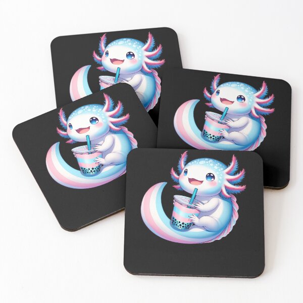 Item preview, Kawaii Axolotl Transgender Bubble Tea LGBTQ Subtle Pride Month Discreet designed and sold by Kimberley King Art  King Art.