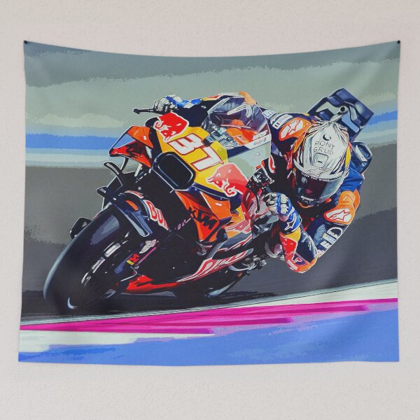Item preview, Pedro Acosta racing his 2025 MotoGP Motorcycle at Qatar watercolor designed and sold by Rodissimus1984.