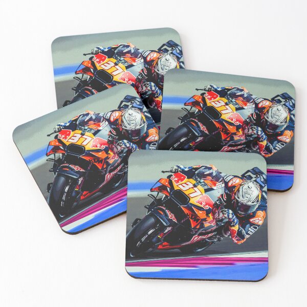 Item preview, Pedro Acosta racing his 2025 MotoGP Motorcycle at Qatar abstract designed and sold by Rodissimus1984.