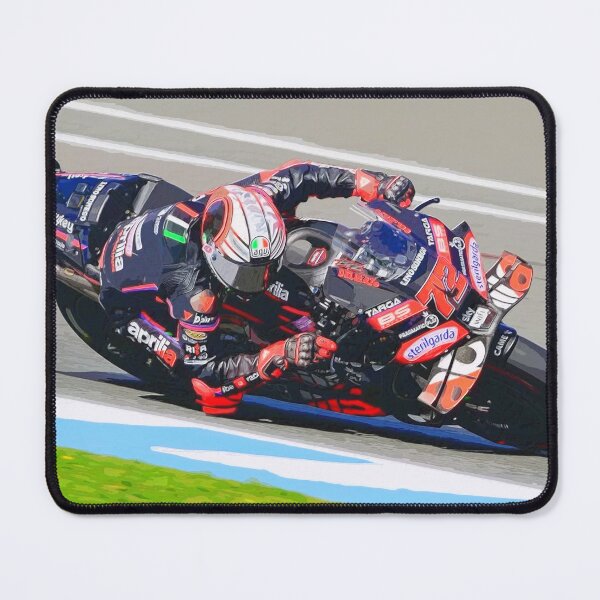 Item preview, Marco Bezzecchi racing his 2025 MotoGP Motorcycle at Jerez de la Frontera watercolor designed and sold by Rodissimus1984.