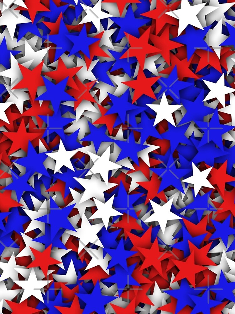 Blue, red, white stars by dima-v