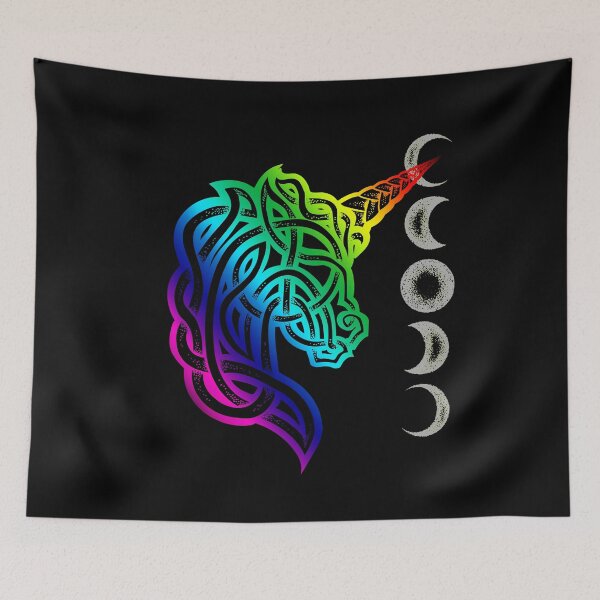 Item preview, Unicorn Celtic Knot Dotwork ("Rainbow" Design) designed and sold by BassInstinct.