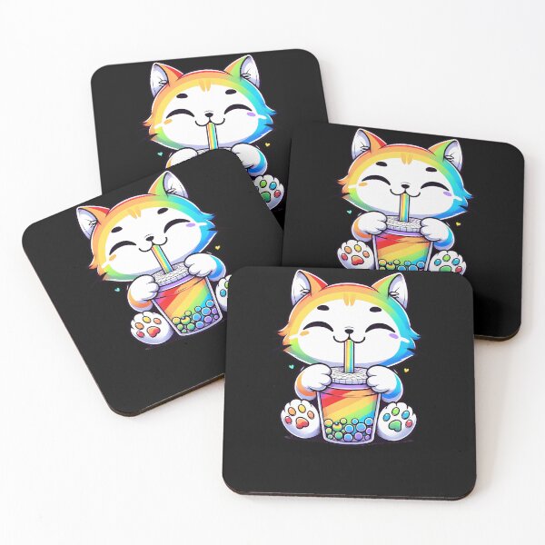 Item preview, Lesbian Gay Pride LGBT Month Kawaii Neko Cat Bubble Tea designed and sold by Kimberley King Art  King Art.