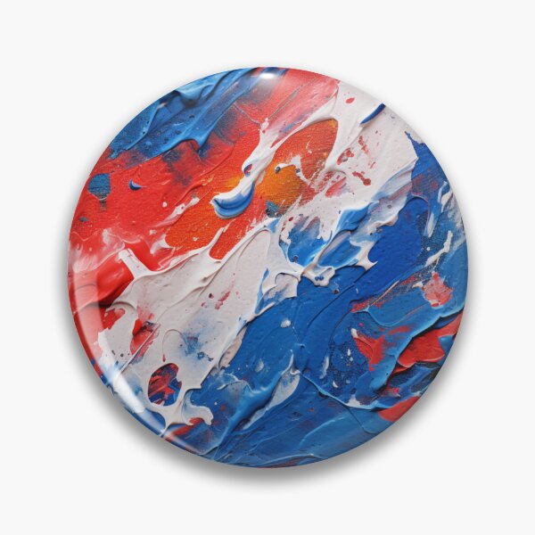 Item preview, Red White Royal Blue Smashes - Abstract Oil Colors designed and sold by GrinGalore.